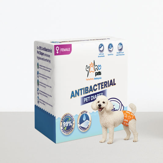 99% Antibacterial Pet Diaper (Female) - Bacteria Protection, Odor Control, All-Day Comfort