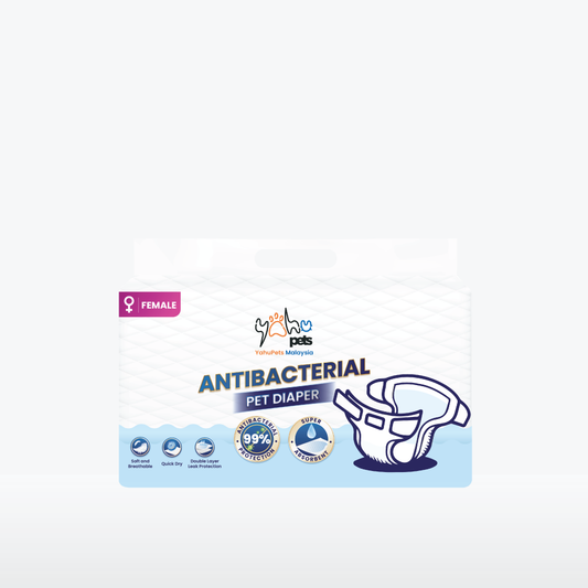 99% Antibacterial Pet Diaper (Female) - Bacteria Protection, Odor Control, All-Day Comfort