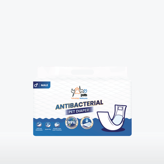 99% Antibacterial Pet Diaper (Male) - Bacteria Protection, Odor Control, All-Day Comfort